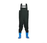 Fishing Waders for Youth and For Kids with Attached Boots, Waterproof PVC Rain Trousers for Water Sports and Outdoor Exploration (26/27 green)