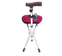 Fishing Walking Cane, Elderly Adjustable Leisure Mountaineering Aluminum Alloy Folding Crutch Stool Walking Cane with Cortex Cushion Seat Walking Stick Chair Crutches It's so kind of you