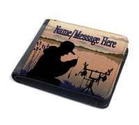 Fishing Wallet Mens Bi-Fold Coin Card Holder Fly Carp Fisherman Personalised (Carp ST156)