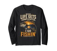 Fishing When Life Gets Complicated Lake Angler Gift Long Sleeve T-Shirt