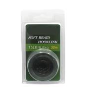 Fishing Wire 50m Green Carp Fishing Line Soft Link Carp Uncoated Braid Line Leader For Hair Rig 25 15LB(15LB)