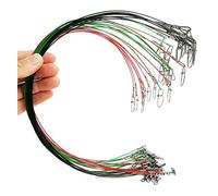 Fishing Wire Leaders for Saltwater: 30pcs Stainless Steel Line Leaders Nylon-Coated 19" - 100 LB High Strength Wire Rig for Shark Barracuda Pike Fishing - Black Red Green
