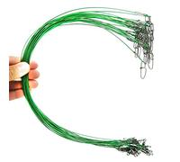 Fishing Wire Leaders for Saltwater: 30pcs Stainless Steel Line Leaders Nylon-Coated 19" - 100 LB High Strength Wire Rig for Shark Barracuda Pike Fishing - Green