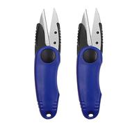 Fishing Wire Plier, 2Pack Foldable Stainless Steel Scissor, Shrimp Shape Fishing Line Clipper, Fishing Folding Scissors, Folding Scissor Tackle, Folding Shrimp Shape Scissor Fishing Tool (Blue)