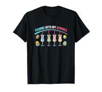Fishing with My Bunnies Easter Eggs Colorful Costume Fisher T-Shirt