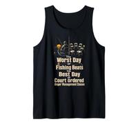Fishing Worst Day Beats Anger Management Funny Angler Gift Tank Top