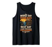 Fishing Worst Day Beats Anger Management Funny Angler Gift Tank Top