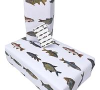 Fishing Wrapping Paper Luxury,Thick, British River Fish Wrapping Paper Angling Gift Wrap 5 Sheet 5 Tag Multi Pack Fishing Gift Wrap Fishing Birthday Wrap, Fathers Day Wrapping Paper Fishing …