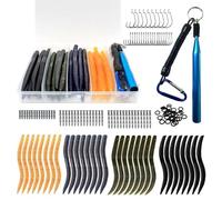 FishingPepo 133Pcs Senko Wacky Worm Bass Fishing Lures Kit with Soft Plastic Baits, Wacky Rig Tools, Grub Baits Hook, Weedless & Offset Worm Hooks, O-Rings, Lures w/Tackle Box