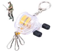 FishingReel Keychain - Portable Gear Keeper, Retractable Tether Tool, Long Lasting Compaact Lure Holder | Bass fishingAccessories for Raft fishingActivities Trip Outdoor Anglers Equipment Organizer