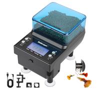 Fishkeeper Rechargeable Automatic Fish Feeder, 3 Feeding Modes USB Aquarium Auto Dispenser for Pellets Flakes Powder, with Lithium Battery LCD Screen for Vacation Betta Turtle - Memory Function