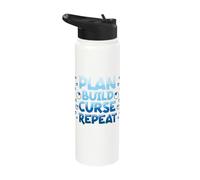 Fishkeeping Plan Build Curse Repeat Aquascaping Stainless Steel Insulated Water Bottle