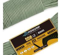 FISHLUND Paracord 550 lb, 7 Strand Type III Paracord Rope 50ft, High Strength Nylon Parachute Cord for Camping, Survival, Tactical and Hiking, Olive Green