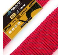 FISHLUND Reflective Paracord 550 lb, 7 Strand Paracord Rope 100ft 4mm, Nylon Parachute Cord for Camping, Imperial Red