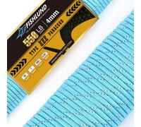 FISHLUND Reflective Paracord 550 lb, 7 Strand Paracord Rope 50ft 4mm, Nylon Parachute Cord for Camping, Lake Blue