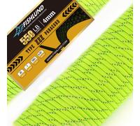 FISHLUND Reflective Paracord 550 lb, 7 Strand Type III Paracord Rope 50ft 4mm, Nylon Parachute Cord for Camping, Neon Green