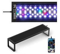 Fishnanny 6-Rows WRGB Led Aquarium Light, 24/7 Mode Fish Tank Light with One-Touch Calibrate Time, Full Spectrum Led Grow Lights with Precise DIY to 1-Min Timer & 1%-Brt & 9-Color, mit Memory Function