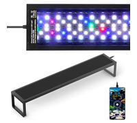 Fishnanny 6-Rows WRGB Led Aquarium Light, 24/7 Mode Fish Tank Light with One-Touch Calibrate Time, Full Spectrum Led Grow Lights with Precise DIY to 1-Min Timer & 1%-Brt & 9-Color, mit Memory Function