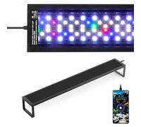 Fishnanny 6-Rows WRGB Led Aquarium Light, 24/7 Mode Fish Tank Light with One-Touch Calibrate Time, Full Spectrum Led Grow Lights with Precise DIY to 1-Min Timer & 1%-Brt & 9-Color, mit Memory Function