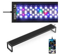 Fishnanny 6-Rows WRGB Led Aquarium Light, 24/7 Mode Fish Tank Light with One-Touch Calibrate Time, Full Spectrum Led Grow Lights with Precise DIY to 1-Min Timer & 1%-Brt & 9-Color, mit Memory Function