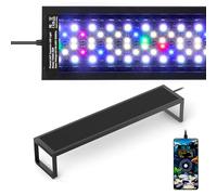 Fishnanny 6-Rows WRGB Led Aquarium Light, 24/7 Mode Fish Tank Light with One-Touch Calibrate Time, Full Spectrum Led Grow Lights with Precise DIY to 1-Min Timer & 1%-Brt & 9-Color, mit Memory Function