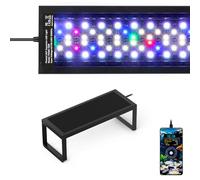 Fishnanny 6-Rows WRGB Led Aquarium Light, 24/7 Mode Fish Tank Light with One-Touch Calibrate Time, Full Spectrum Led Grow Lights with Precise DIY to 1-Min Timer & 1%-Brt & 9-Color, mit Memory Function