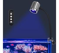 Fishnanny Clip On 24/7 Saltwater Aquarium Light, Small Fish Tank Light mit 3 DIY Colours, 10 Brightness Levels and 3 Timer Settings, Flexible Aquarium Lights Suitable for Saltwater & Coral Marine Tank