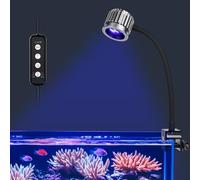 Fishnanny Clip On 24/7 Saltwater Aquarium Light, Small Fish Tank Light mit 3 DIY Colours, 10 Brightness Levels and 3 Timer Settings, Flexible Aquarium Lights Suitable for Saltwater & Coral Marine Tank