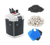 Fishnanny External Fish Tank Filter Ultra-Quiet, External Aquarium Filter Canister with Filter Media，Canister filter Aquarium Cartridge Include Sponge,Bio-ball,Activated Carbon, 35W for 550L Aquariums