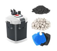 Fishnanny External Fish Tank Filter Ultra-Quiet, External Aquarium Filter Canister with Filter Media，Canister filter Aquarium Cartridge Include Sponge,Bio-ball,Activated Carbon, 45W for 850L Aquariums