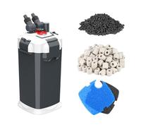 Fishnanny External Fish Tank Filter Ultra-Quiet, External Aquarium Filter Canister with Filter Media，Canister filter Aquarium Cartridge Include Sponge,Bio-ball,Activated Carbon, 25W for 350L Aquariums