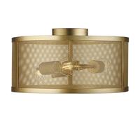 fishnet 3 lights drum flush ceiling light in matt gold