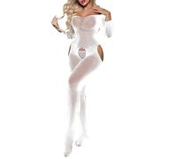 Fishnet Bodysuit Crotchless Tights For Women Uk Long Sleeve Mesh Bodystocking Lingerie Tight Catsuit Romper Design Soft Stretch Fabric Comfortable Loungewear Sleepwear Apparel