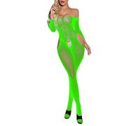 Fishnet Bodysuit Crotchless Tights For Women Uk Long Sleeve Mesh Bodystocking Lingerie Tight Catsuit Romper Design Soft Stretch Fabric Comfortable Loungewear Sleepwear Apparel