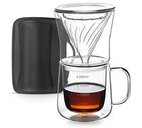 FISHNU TaiLake Coffee Self Brewing Cup - Perfect for Single Serve Coffee - Experience the Art of One Cup Pour Over Coffee Maker(Vortex Filter Set)