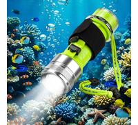 FISHOAKY Rechargeable Diving Flashlight, 1500 Lumen IPX8 Waterproof Scuba Diving Light, LED Flashlight 3 Modes Underwater,Night Dive Torch Submersible Light for Outdoor Under Water Sports (Silver)