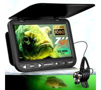 [FishPRO® 2026 Upgrade] NO.1 HD 1080P Underwater Fishing Camera 7'' IPS- w/10,000mAh (Ease To Use) Ice Fishing Camera Underwater, Fish Finder Camera for Ice Lake Boat Fishing w/USB-C, LED+IR, 25m/82ft