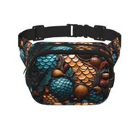 fishscale pattern Pattern trendy fashionable waist bag, unisex travel sports messenger bag