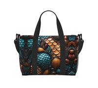 fishscale pattern Women's Hand-held Crossbody Travel Bag, Casual Handbag with Zipper, Suitable for Work, Travel, Fitness, Travel