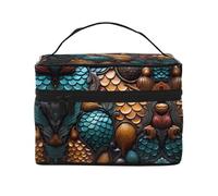 fishscale pattern Women's Large Capacity Makeup Bag, Portable Travel Makeup Bag, (9x6.5x6.2 inches) Girls Large Makeup Bag Storage Bag