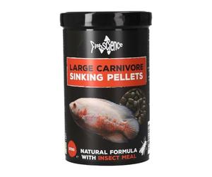 FishScience Large Carnivore Diet 570g | Sinking Pellet | Carnivore Fish Pellets | Insect Based Diet for Oscar’s, Rays, and Catfish | Tropical & Aquatic | Oscar Pellets