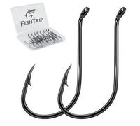 FishTrip 100 Pack Octopus Fishing Hooks - Offset Beak Circle Hooks for Fish Hooks Saltwater & Freshwater, Live Bait Fish Hook for Rigs Catfish, Bass Tuna, Walleye, Trout