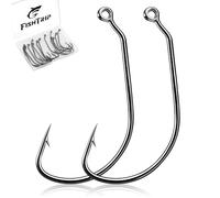 FishTrip 30-Degree Jig Hooks, 50/100pcs Wide Gap EWG Worms Hooks Swimbait Jig Maker Keeper Weedless Hook for Soft Plastic Lures Baits Bass Fishing Size 1/0-6/0 (5/0_100pcs)