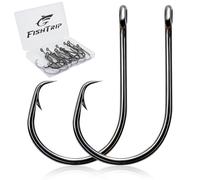 FishTrip 50pcs Fishing Circle Hooks, 3X Strong in-Line Sharp Barbed High Carbon Steel Fishing Catfish Octopus Hooks for Freshwater Saltwater (1#_50pcs)