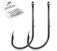 FishTrip Baitholder Fishing Hooks, 100 Pack Bait Holder Hook Double Barbed Offset Long Shank Live Bait Fish Hooks Saltwater Freshwater for Bluegill Bass Trout Walleye 1#