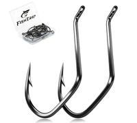FishTrip Catfish Hooks Big River Hooks, 50pcs Live Cut Bait Fishing Hook for Catfishing Flathead Saltwater Freshwater (1/0)