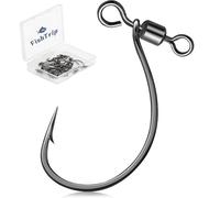 FishTrip Drop Shot Hooks Fishing Rig, 25pcs Drop Shot Rig with Swivel Saltwater Freshwater Sizes 4