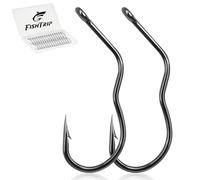 FishTrip Flip Fishing Hook, 100pcs Automatic Flip Hooks High Carbon Steel Barbed 3-Bend Self Flipping Hooks for Freshwater Fishing, Fits Live Bait, Worms, Corn, Bass, Trout, Carp, Bluegill, Panfish