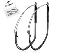 FishTrip Wacky Rig Hooks, 30Pcs Weedless Worm Hooks Professional V Texas Rig Bass Fishing Hooks for Neko Wacky Rig Worm Lure 2/0