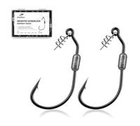 FishTrip Weighted Swimbait Hooks 25 Pcs Weedless Hooks for Bass Fishing